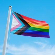 Bandeira Avulsa Orgulho LGBT Cores em Cetim Brilhante - Tamanho Médio 80cm x 55cm