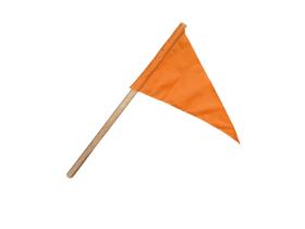 Bandeira Bandeirola Profissional Laranja Com Cabo De Madeira