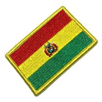 Bandeira Bolivia Patch Bordada Fecho de Contato Gancho