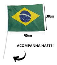 Bandeira Brasil 30x40 Copa Do Mundo C/ Haste De 60cm 1.000un - Brasil Natal