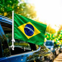 Bandeira Brasil Aste Decoração Carro festa loja bancada 45cm