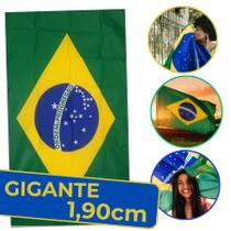 Bandeira Brasil Gigante 1,90x1,17 Para Parede E Mastro Poliéster Oficial