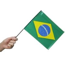 Bandeira Brasil mastro Plástico 14x21 Evento Copa 7 Setembro