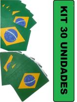 Bandeira Brasil Papel Copa Futebol Eleição 14X21 30 Unidades - Maf Shop