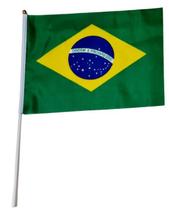 Bandeira Brasil Tecido Haste 30x20cm M Copa do Mundo - 01 un - PB Festas