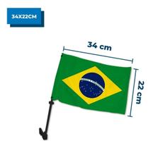 Bandeira Com Suporte Para Carro Copa Do Mundo Tecido Seleção
