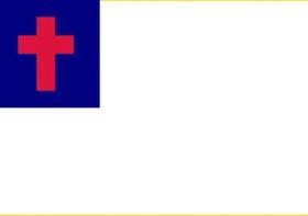 Bandeira Cristã Do Cristianismo Estampada Uma face - 0,70 X 1,00m