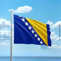 Bandeira da Bósnia 80cmx140cm Tecido Oxford 100% Poliéster - PRESENTE-BRINDE
