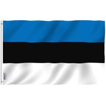 Bandeira da Estônia 90x150cm (3x5 pés) - Poliéster - Anley Fly Breeze