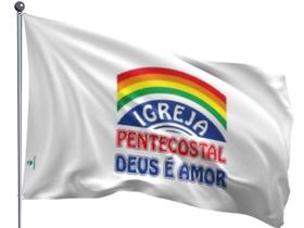 Bandeira da Igreja Pentecostal Deus é Amor Estampada Dupla face 70x100cm - Pátria Bordados