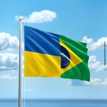 Bandeira da Ucrânia e Brasil 80cmx140cm Tecido Oxford 100% Poliéster