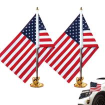 Bandeira de carro e mastro com suporte de sucção Anley USA (conjunto de 2)