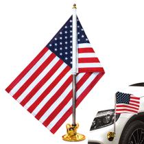 Bandeira de carro e mastro de bandeira Anley USA com suporte de sucção de ar