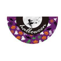 Bandeira de Halloween, bruxa e lua de Halloween 45x90cm - poliéster roxo Bandeira de Halloween, bruxa e lua de Halloween 45x90cm - poliéster roxo