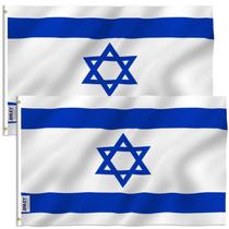 Bandeira de Israel Anley 90x150cm - Poliéster, Cores Vibrantes - Pacote com 2