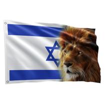 Bandeira De Israel e Leão de Judá Grande 1,50 X 0,90 M - Fadrix