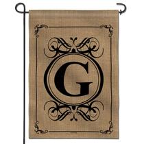 Bandeira de jardim Anley Classic Monogram Letter G 45x32cm Poliéster