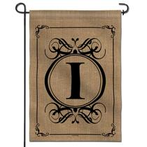 Bandeira de jardim Anley Classic Monogram Letter I 45x32cm Poliéster