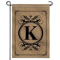 Bandeira de jardim Anley Classic Monogram Letter K 45x32cm Poliéster Bandeira de jardim Anley Classic Monogram Letter K 45x32cm Poliéster