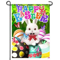 Bandeira de jardim Anley Happy Easter Bunny 45x32cm Poliéster