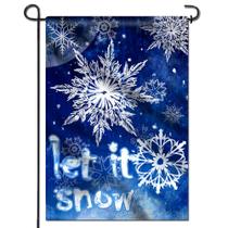 Bandeira de Jardim Anley Premium - Floco de Neve de Inverno (32x45cm) - Poliéster