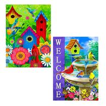 Bandeira de jardim COCJCJ Spring Summer Bird 30x45cm 2 peças Bandeira de jardim COCJCJ Spring Summer Bird 30x45cm 2 peças