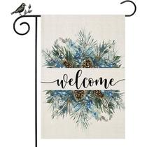 Bandeira de jardim Dben Welcome Winter 30x45cm frente e verso