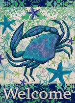 Bandeira de jardim Furiaz Welcome Summer Coastal Crab 30x45cm