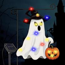 Bandeira de jardim GOAUS Halloween LED Solar 30x46 cm de dupla face Bandeira de jardim GOAUS Halloween LED Solar 30x46 cm de dupla face