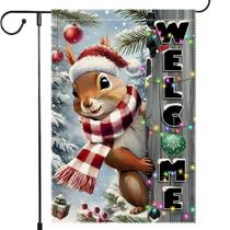 Bandeira de jardim RMXJKIIU The Nut Squirrel Welcome XMAS 30x45cm