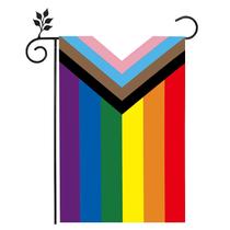 Bandeira de jardim SYII Progress Pride Rainbow LGBT 30x45cm frente e verso Bandeira de jardim SYII Progress Pride Rainbow LGBT 30x45cm frente e verso