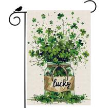 Bandeira de jardim ZAEW Lucky St. Patrick's Day Green Shamrocks Bandeira de jardim ZAEW Lucky St. Patrick's Day Green Shamrocks