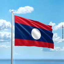 Bandeira de Laos 80cmx140cm Tecido Oxford 100% Poliéster Bandeira de Laos 80cmx140cm Tecido Oxford 100% Poliéster