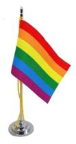Bandeira De Mesa 15 Cm (Mastro)- Orgulho Gay - Lgbtqia+ - Sp Bandeiras