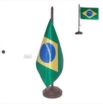 Bandeira de Mesa Brasil 14x21 cm com Pedestal Decorativo para Festas