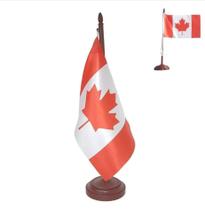 Bandeira de Mesa Canadá 14x21 cm com Pedestal Decorativo