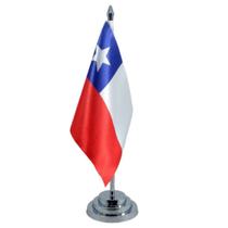 Bandeira de Mesa Chile 29 cm - Decoração Estilo - Poliéster Brilhante - 14x20 cm