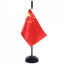 Bandeira de Mesa China 14x21 cm com Pedestal Decorativo