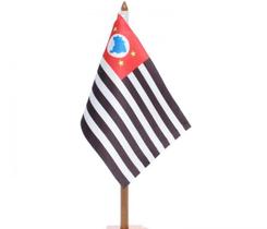 Bandeira de Mesa Estado de São Paulo 14x21 cm com Pedestal