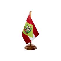 Bandeira De Mesa Estado Santa Catarina 12x17cm Com Pedestal