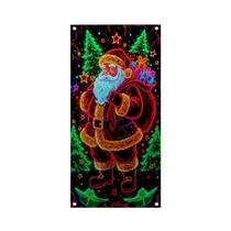 Bandeira De Natal Neon Do Papai Noel 2D Plana Durável Em Poliéster Para Decoração De Festa De Natal Bandeira De Natal Neon Do Papai Noel 2D Plana Durável Em Poliéster Para Decoração De Festa De Natal