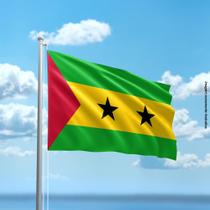 Bandeira de São Tomé 80cmx140cm Tecido Oxford 100% Poliéster