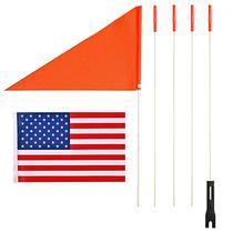 Bandeira de Segurança para Bicicleta - 6 Pés - Fibra de Vidro - Laranja e Americana