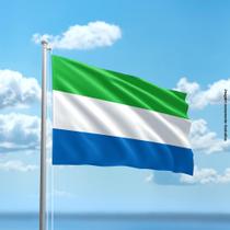 Bandeira de Serra Leoa 80cmx140cm Tecido Oxford 100% Poliéster
