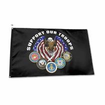 Bandeira de tapeçaria apóia nossas tropas 90x150cm Terylene