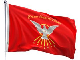 Bandeira Divino Espírito Santo Pomba Branca Dupla Face Estampada Tamanho 90x128cm