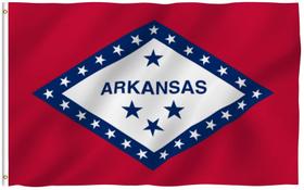 Bandeira do Arkansas Anley - Poliéster 90x150cm com Anel de Latão