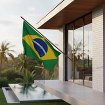 Bandeira Do Brasil 1,35x0,90m Em Poliester C/ Suporte Mastro Bandeira Do Brasil 1,35x0,90m Em Poliester C/ Suporte Mastro