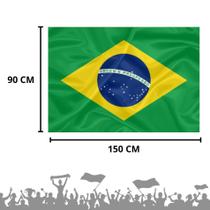 Bandeira do Brasil 1,50 x 0,90 metros para Estádios e ginásios esportivos, durante jogos da seleção