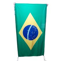 Bandeira do Brasil 150 x 90 cm em Tecido 100% Poliester Macio Com Amarras Para Mastro Sacadas Fachadas Paredes Internas Bandeira do Brasil 150 x 90 cm em Tecido 100% Poliester Macio Com Amarras Para Mastro Sacadas Fachadas Paredes Internas